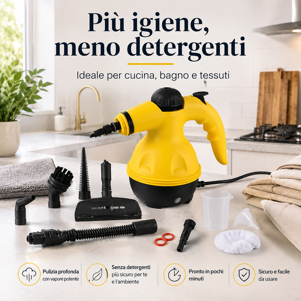PureNido™ SteamCare – Scopa a Vapore 2 in 1